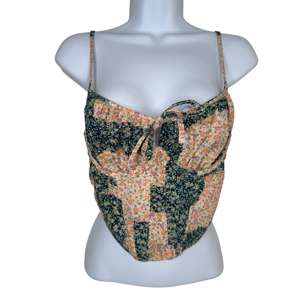 URBAN OUTFITTERS Out From Under Floral Patchwork Corset Hippy Medium M UO